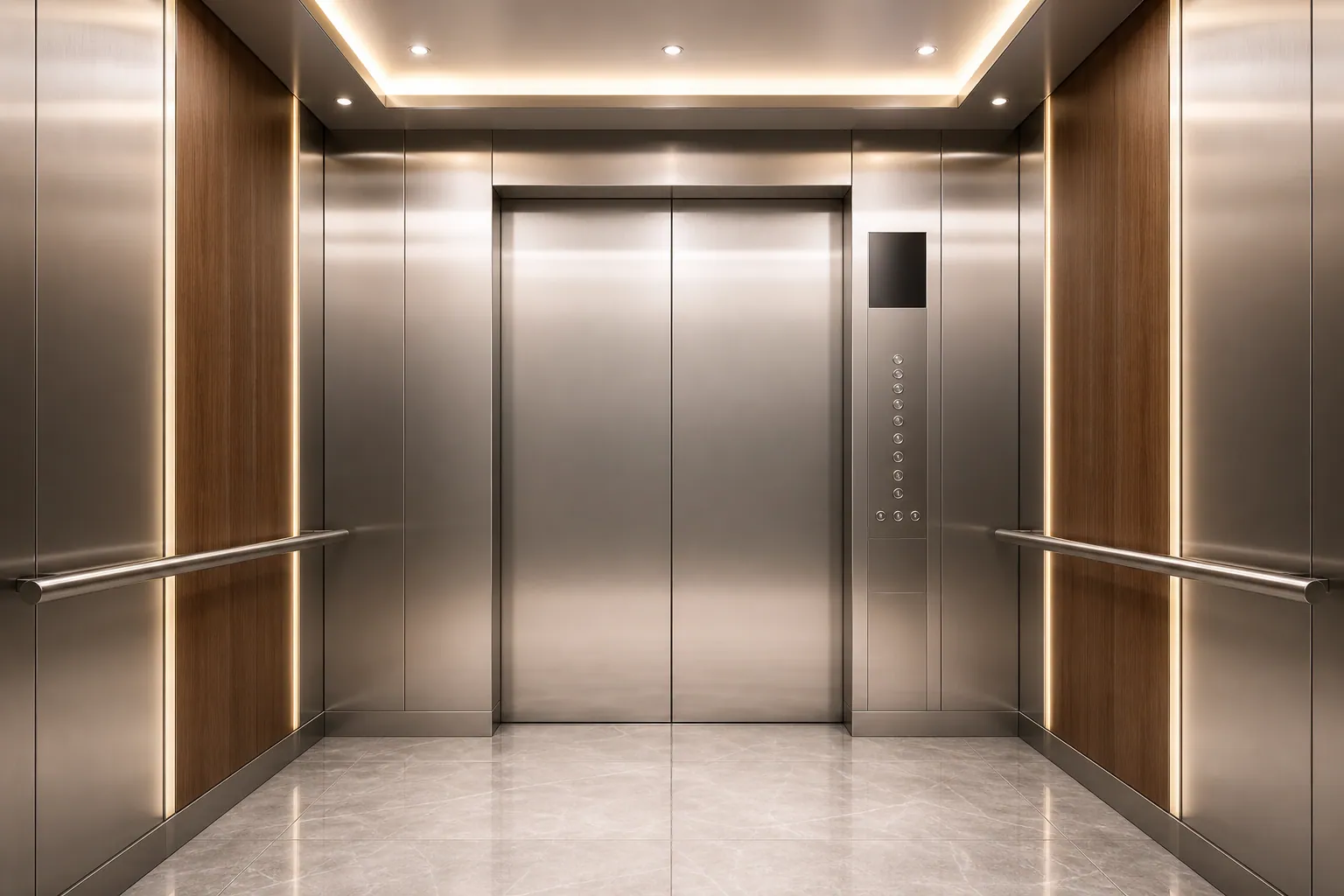 Modern passenger elevator cabin